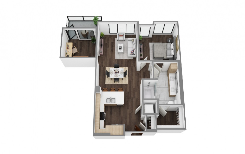 layout of 1 bedroom plan