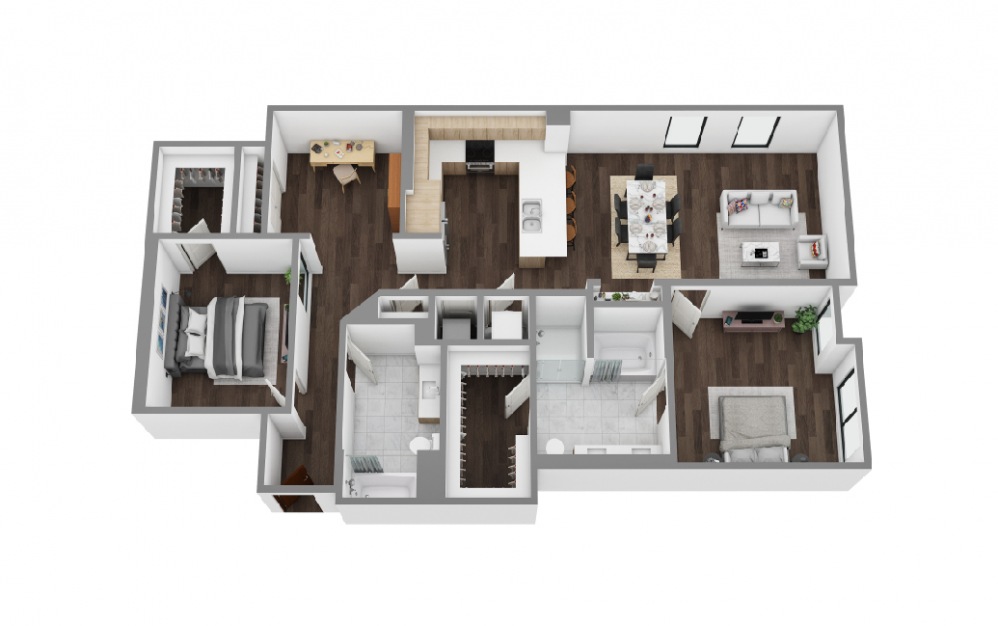 layout of 2 bedroom plan